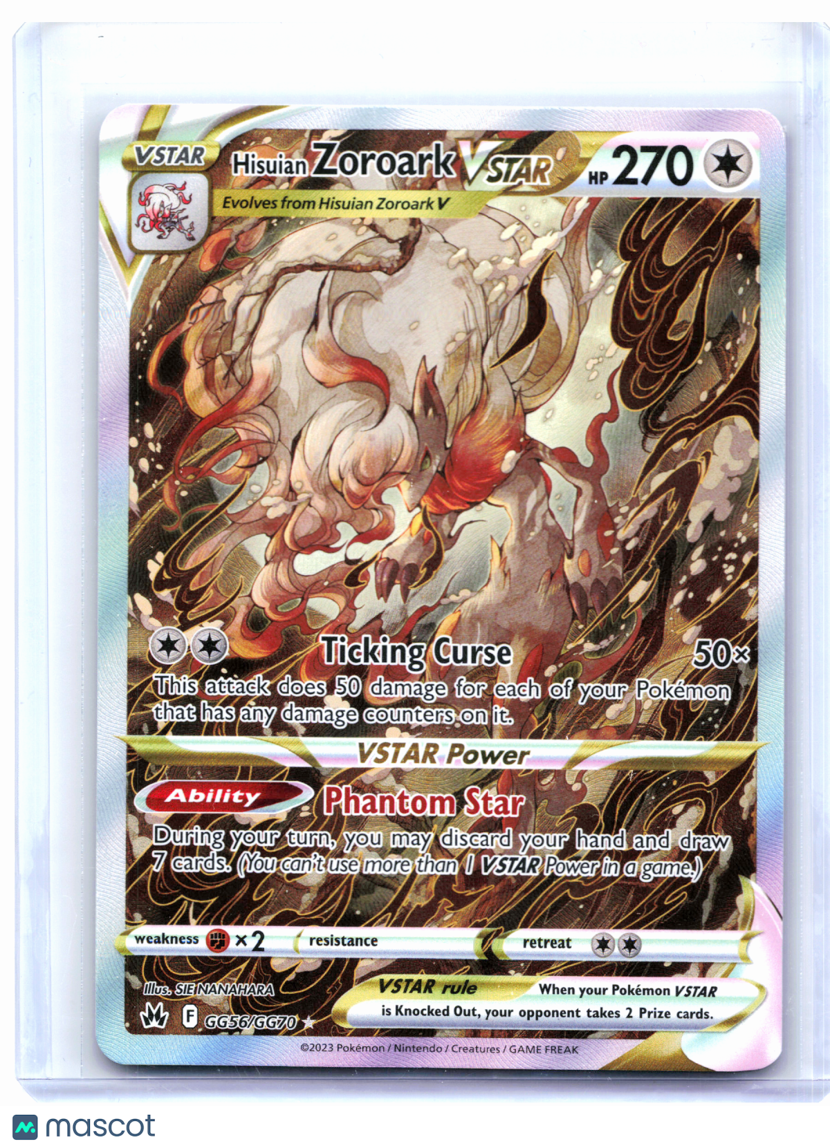 2023 Pokemon—Hisuian Zoroark VSTAR #GG56/GG70 CRZ: GG—Ultra Rare Holo