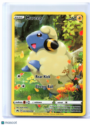 2023 Pokemon—Mareep #GG34/GG70 Crown Zenith: Galarian Gallery—Ultra Rare Holo