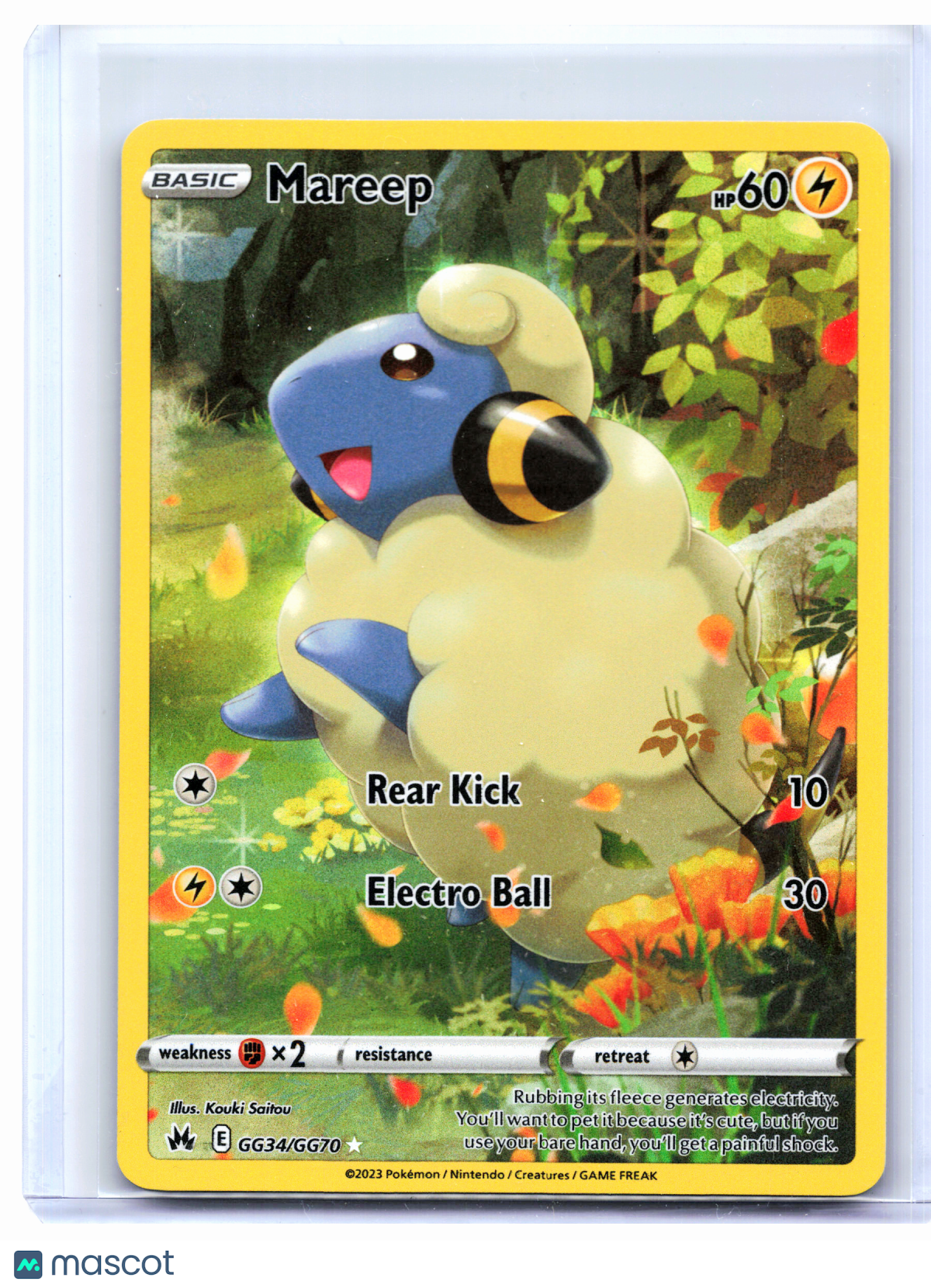 2023 Pokemon—Mareep #GG34/GG70 Crown Zenith: Galarian Gallery—Ultra Rare Holo