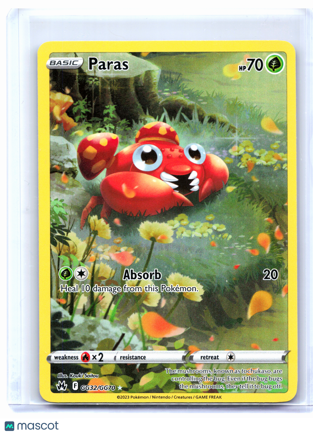 2023 Pokemon—Paras #GG32/GG70 Crown Zenith: Galarian Gallery—Ultra Rare Holo
