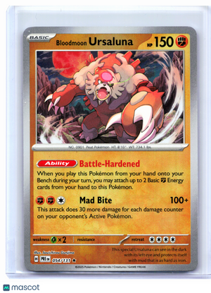 2025 Pokemon—Bloodmoon Ursaluna (Master Ball Pattern) #054/131 PRE—Rare Holo