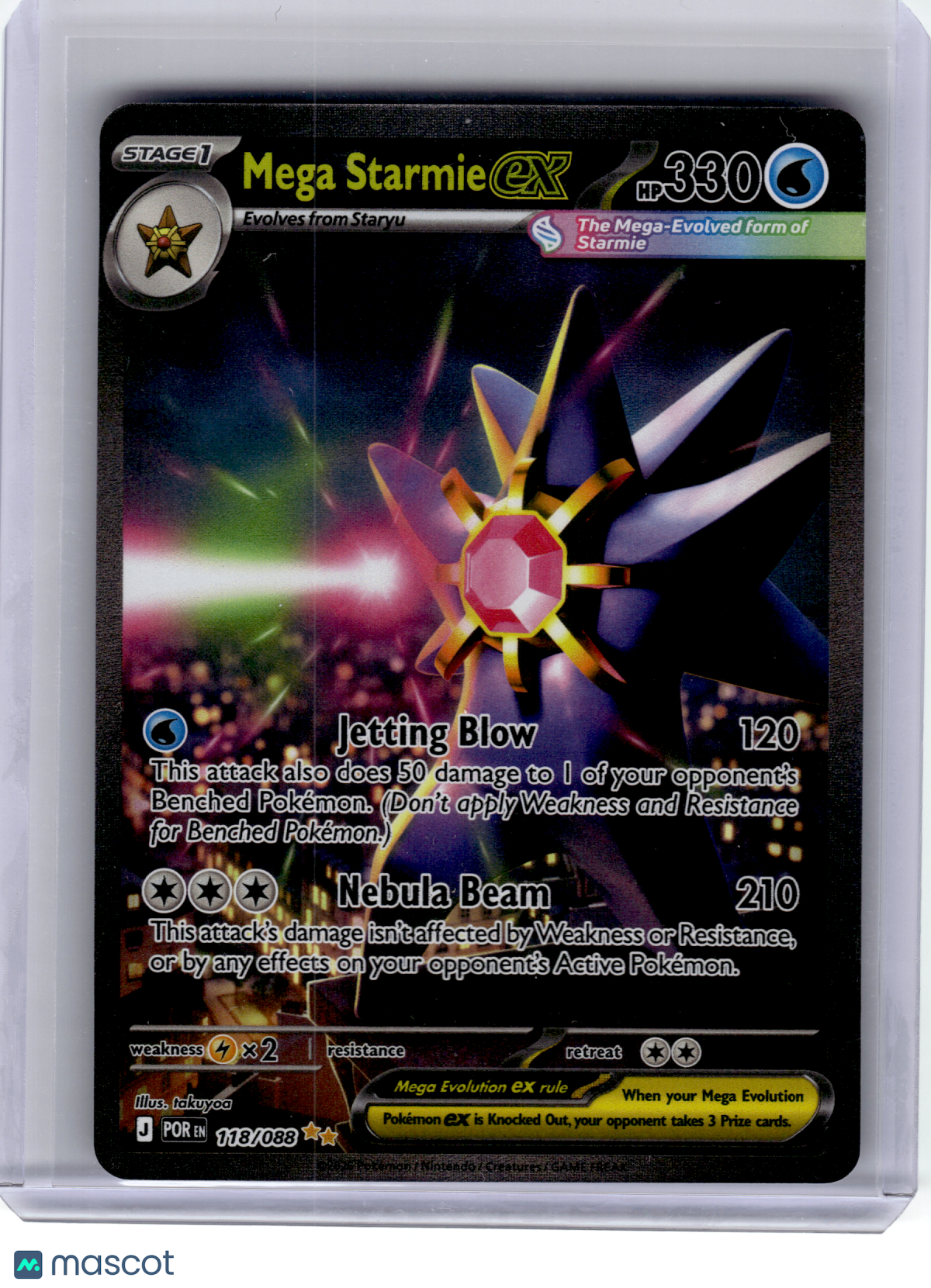 2026 Pokemon—Mega Starmie EX #118 Perfect Order—Special Illustration Rare Holo