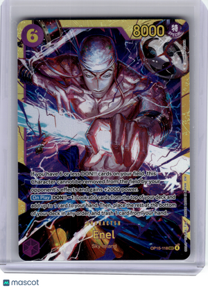 2024 One Piece Card Game—Enel #OP15-118 Adventures on Kami's island—sec Foil