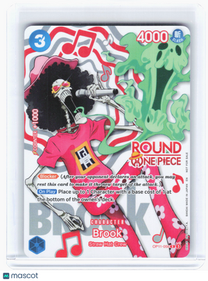 2026 One Piece Card Game—Brook #OP11-056—Rare Holo (Round 1 Promo)