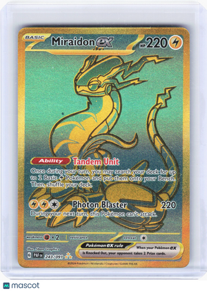 2024 Pokemon—Miraidon ex #243 Paldean Fates—Hyper Rare Gold