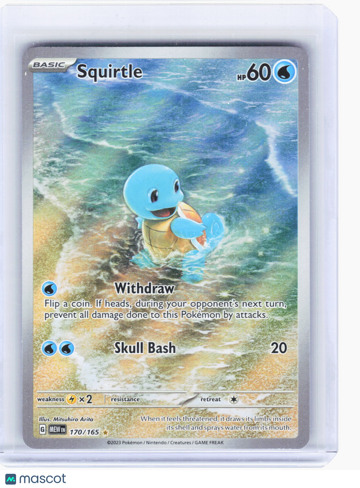 2023 Pokemon—Squirtle #170 Scarlet & Violet 151—Illustration Rare Holo