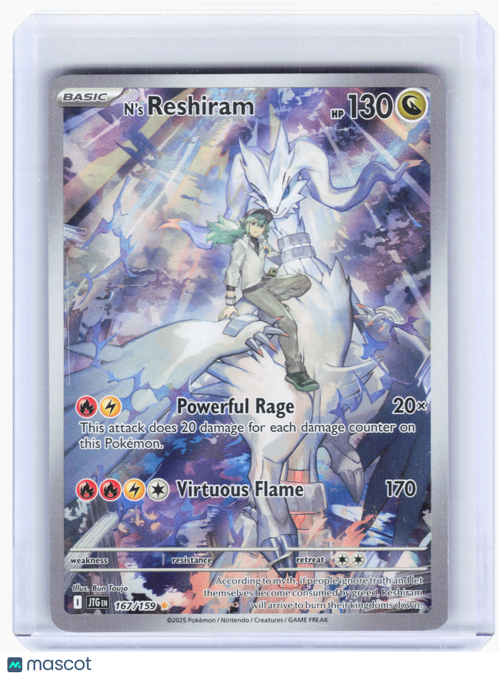 2025 Pokemon—N's Reshiram #167 Journey Together—Illustration Rare Holo
