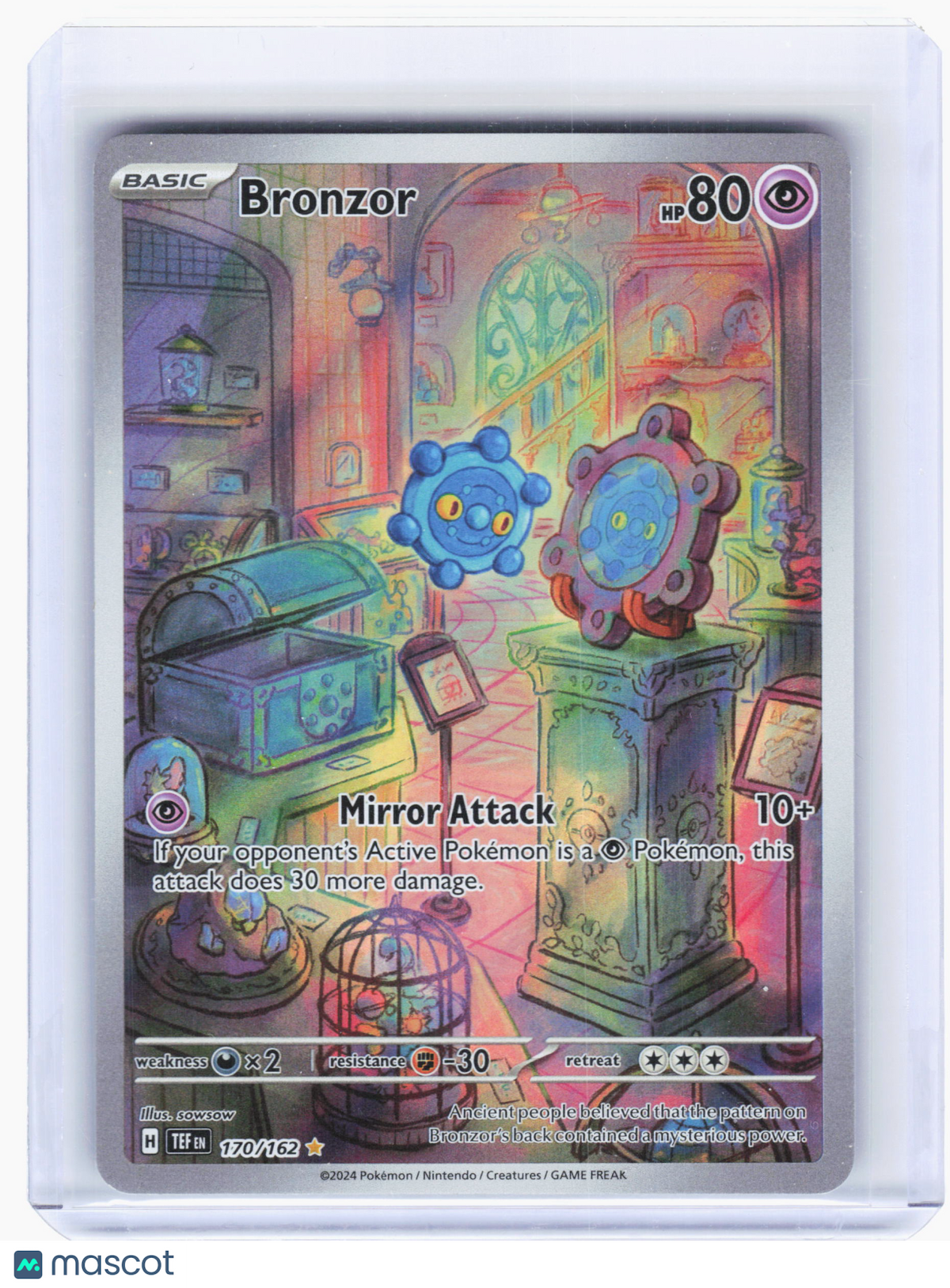 2024 Pokemon—Bronzor #170 Temporal Forces—Illustration Rare Holo