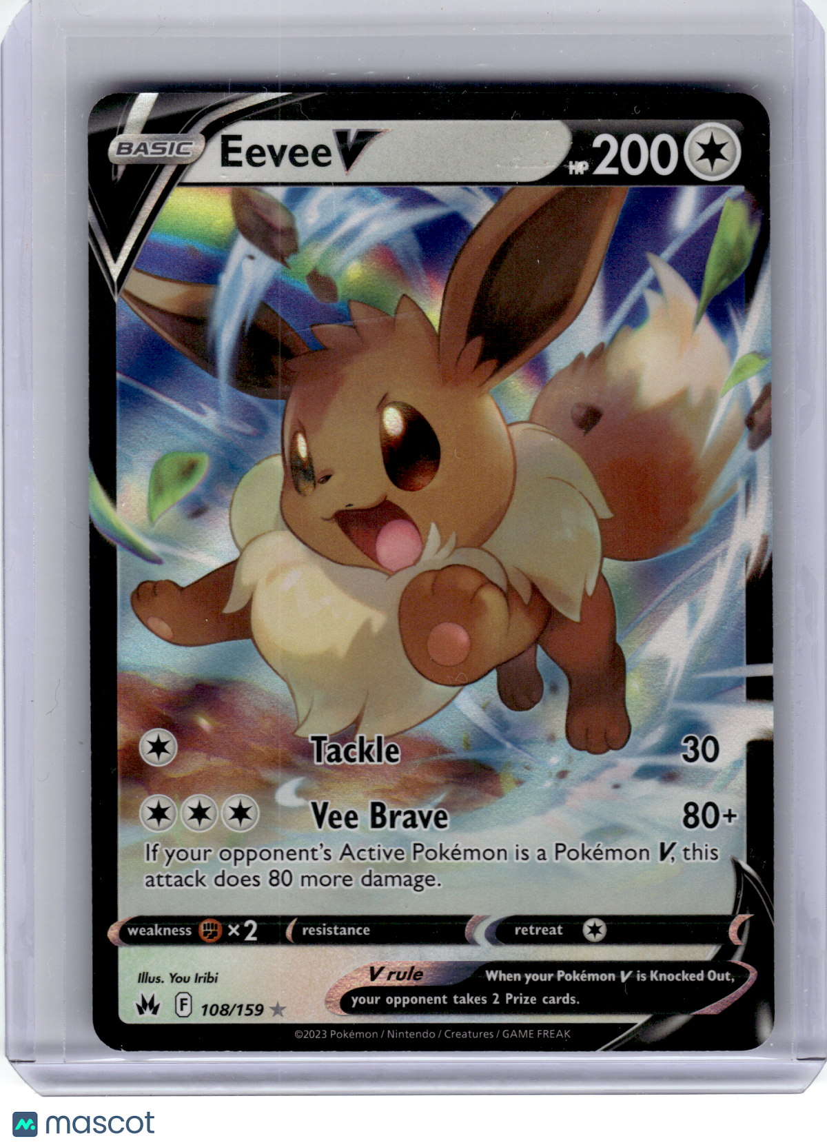 2023 Pokemon—Eevee V #108 Crown Zenith—Ultra Rare Holo [Lightly Played]