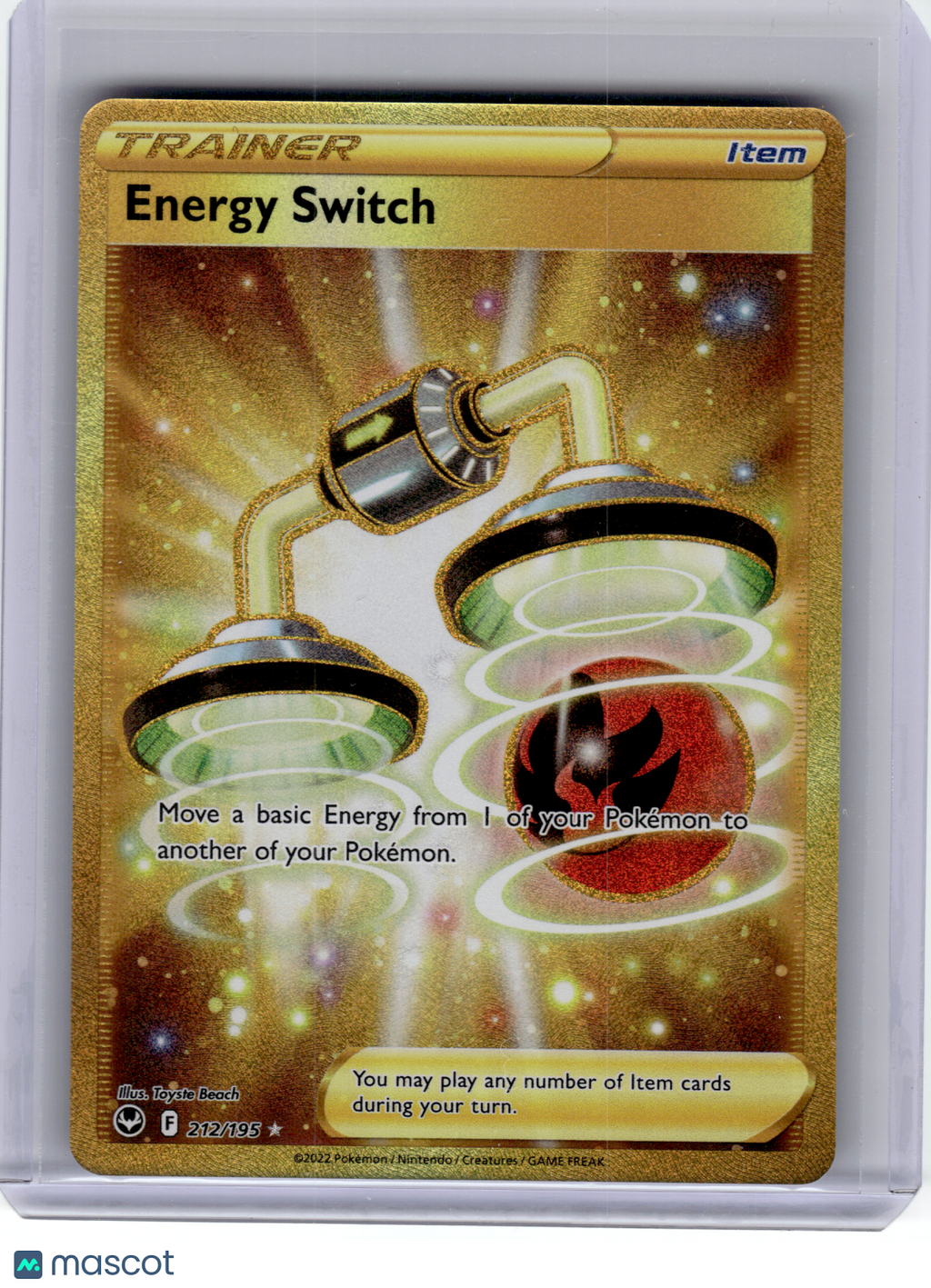 2022 Pokemon—Energy Switch #212 Silver Tempest—Secret Rare Gold