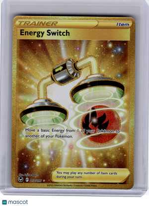 2022 Pokemon—Energy Switch #212 Silver Tempest—Secret Rare Gold