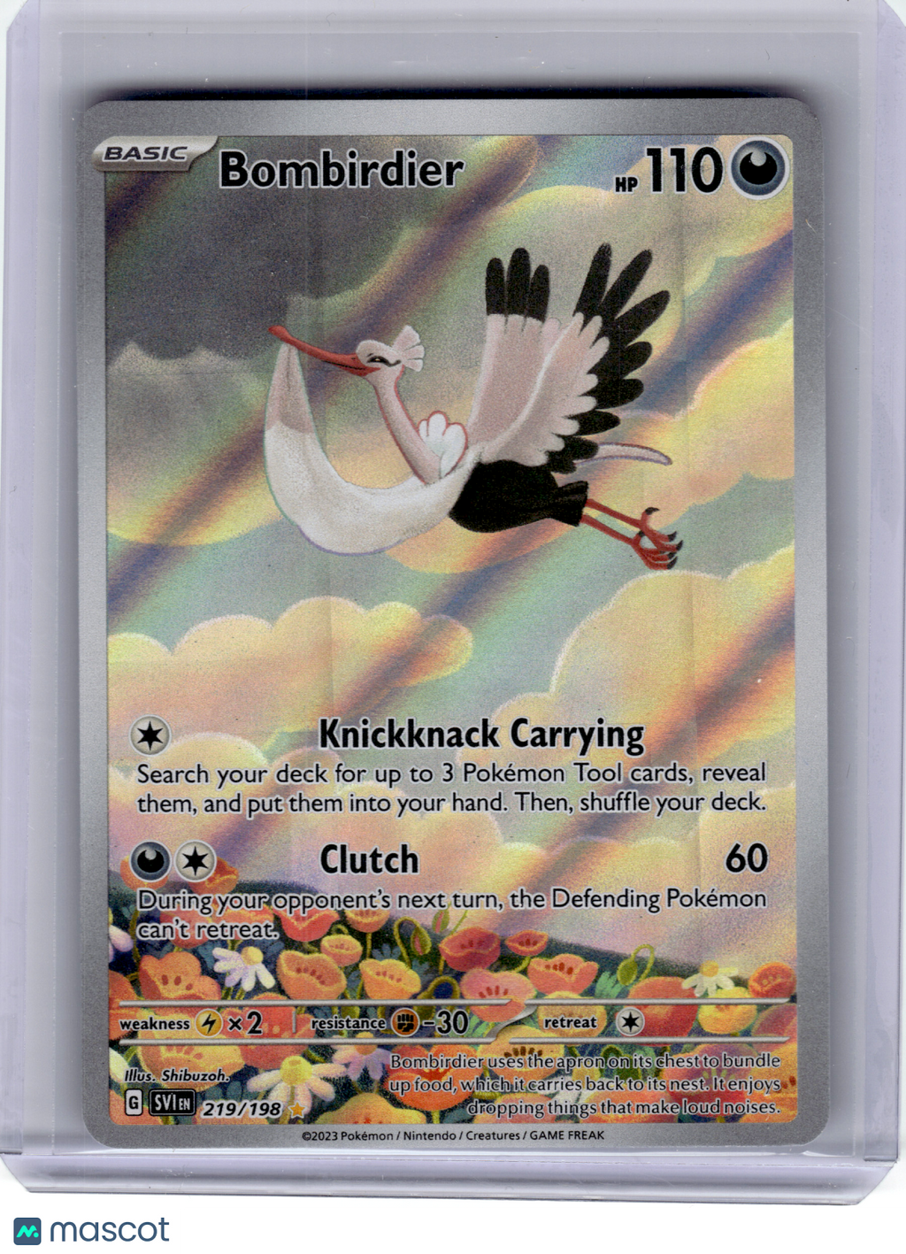 2023 Pokemon—Bombirdier #219 Scarlet & Violet—Illustration Rare Holo