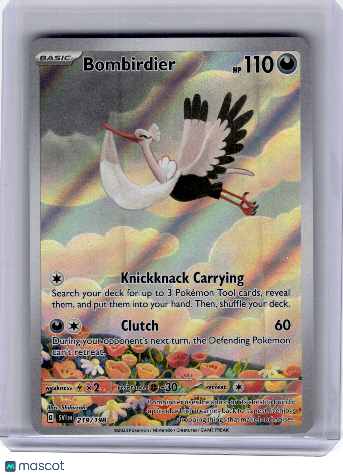 2023 Pokemon—Bombirdier #219 Scarlet & Violet—Illustration Rare Holo