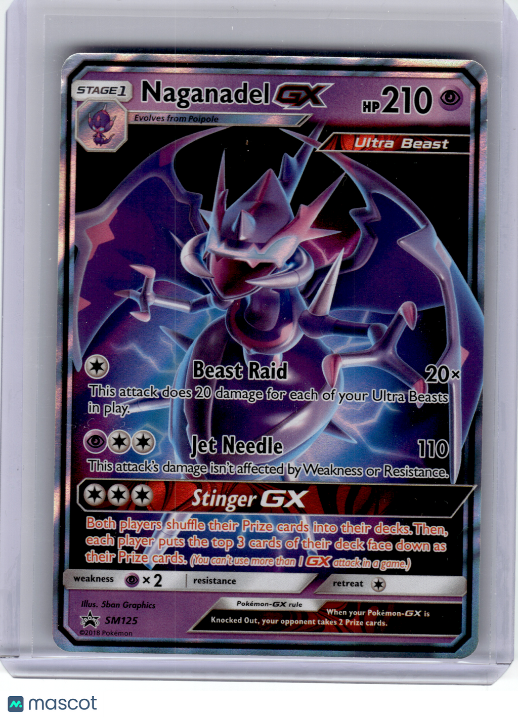 2018 Pokemon—Naganadel GX #SM125 SMP—Black Star Promo Holo [Lightly Played]