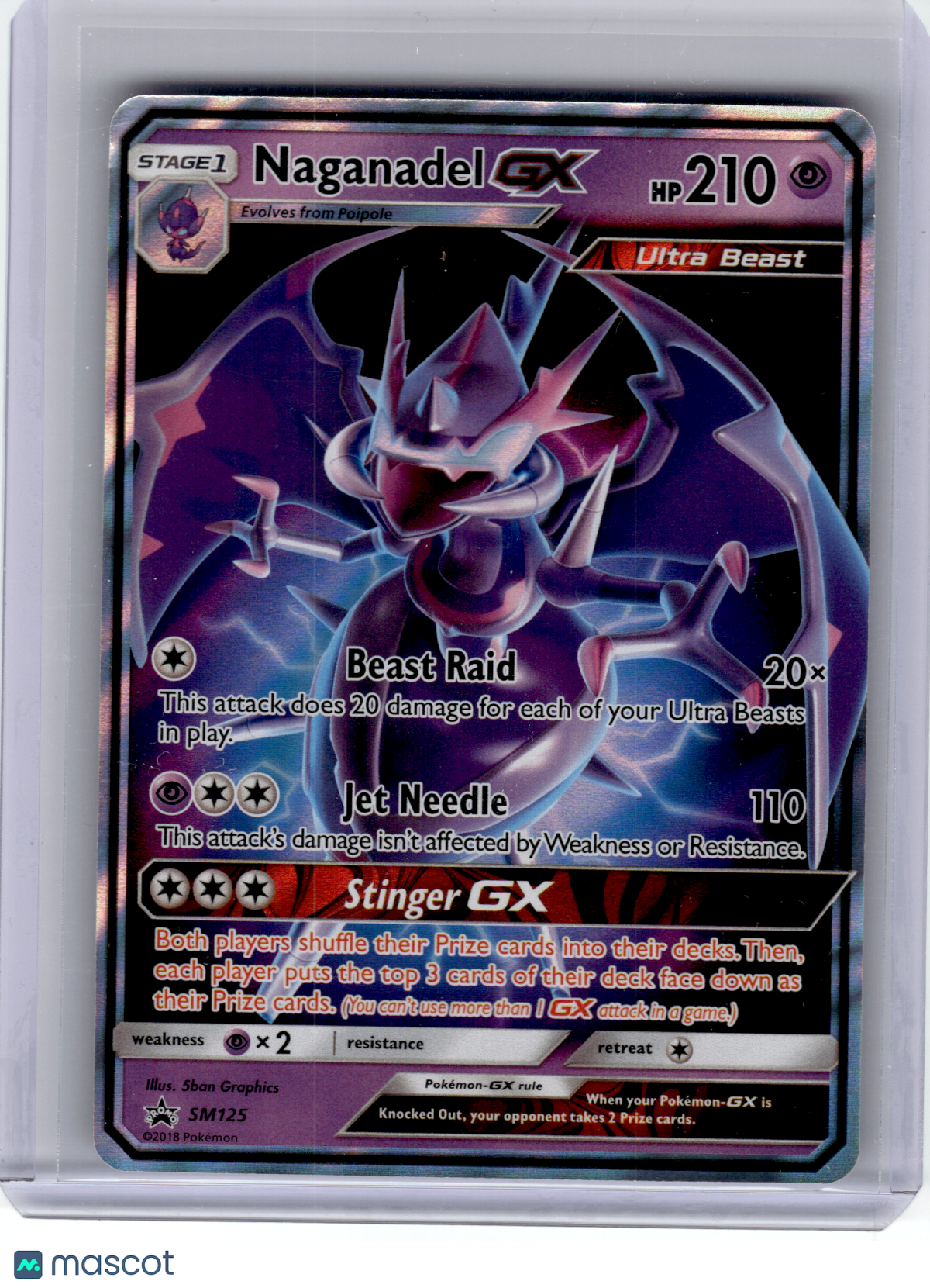 2018 Pokemon—Naganadel GX #SM125 SMP—Black Star Promo Holo [Lightly Played]