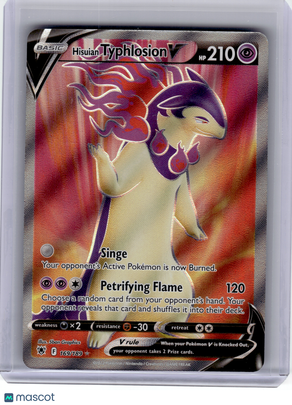 2022 Pokemon—Hisuian Typhlosion V #169 Astral Radiance—Ultra Rare Holo