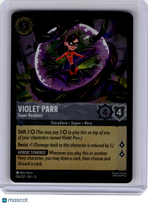 2026 Disney Lorcana—Violet Parr #176 Attack of the Vine—Super Rare Foil
