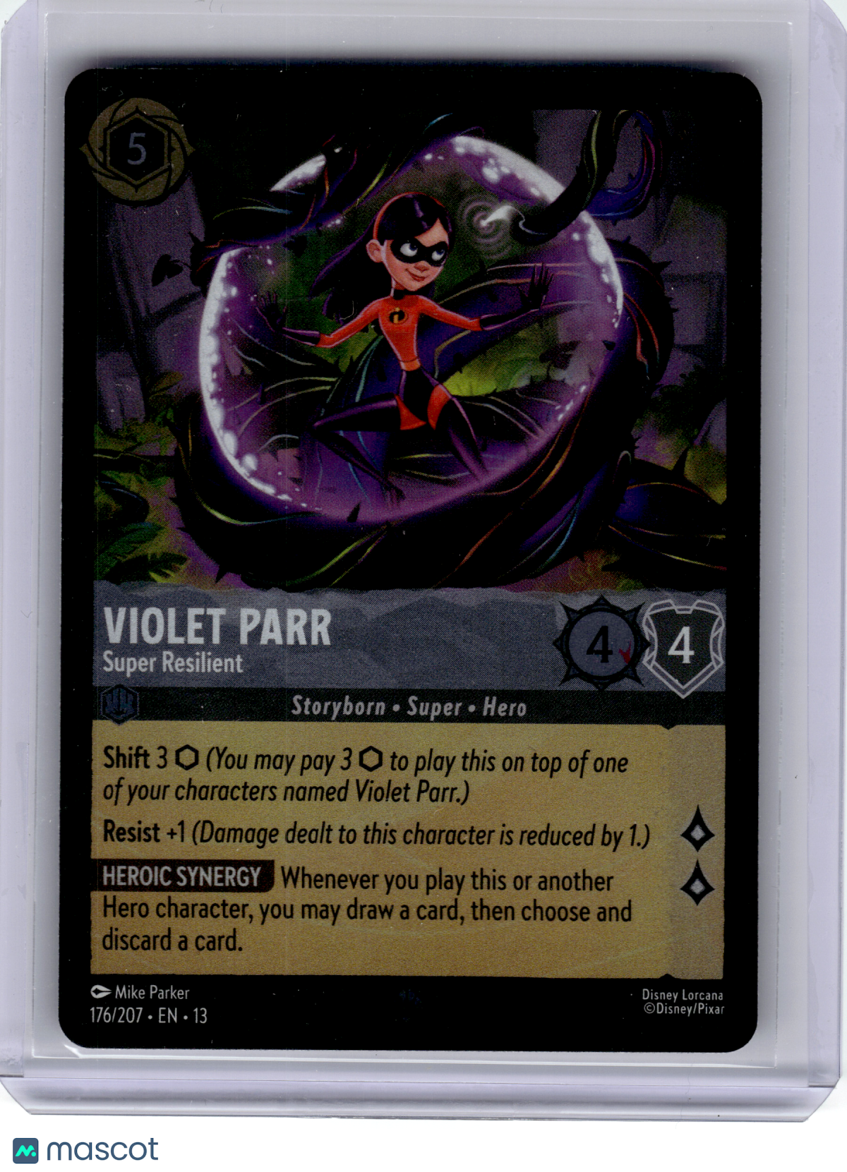 2026 Disney Lorcana—Violet Parr #176 Attack of the Vine—Super Rare Foil