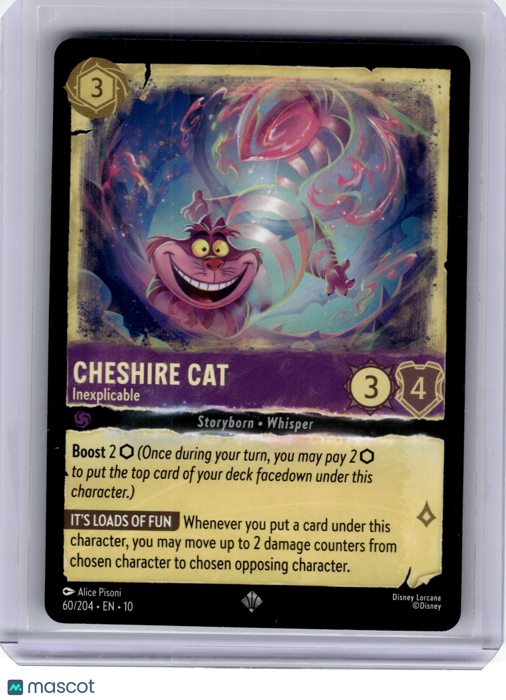 2025 Disney Lorcana—Cheshire Cat #60 Whispers in the Well—Super Rare
