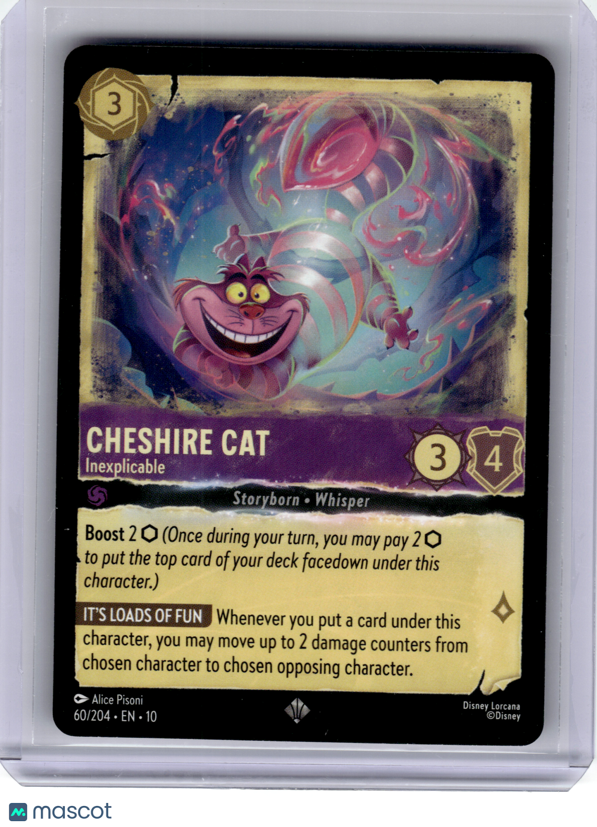 2025 Disney Lorcana—Cheshire Cat #60 Whispers in the Well—Super Rare
