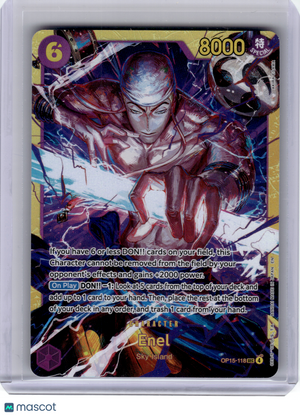 2026 One Piece Card Game—Enel #OP15-118 Adventure on Kami's Island—SEC Foil