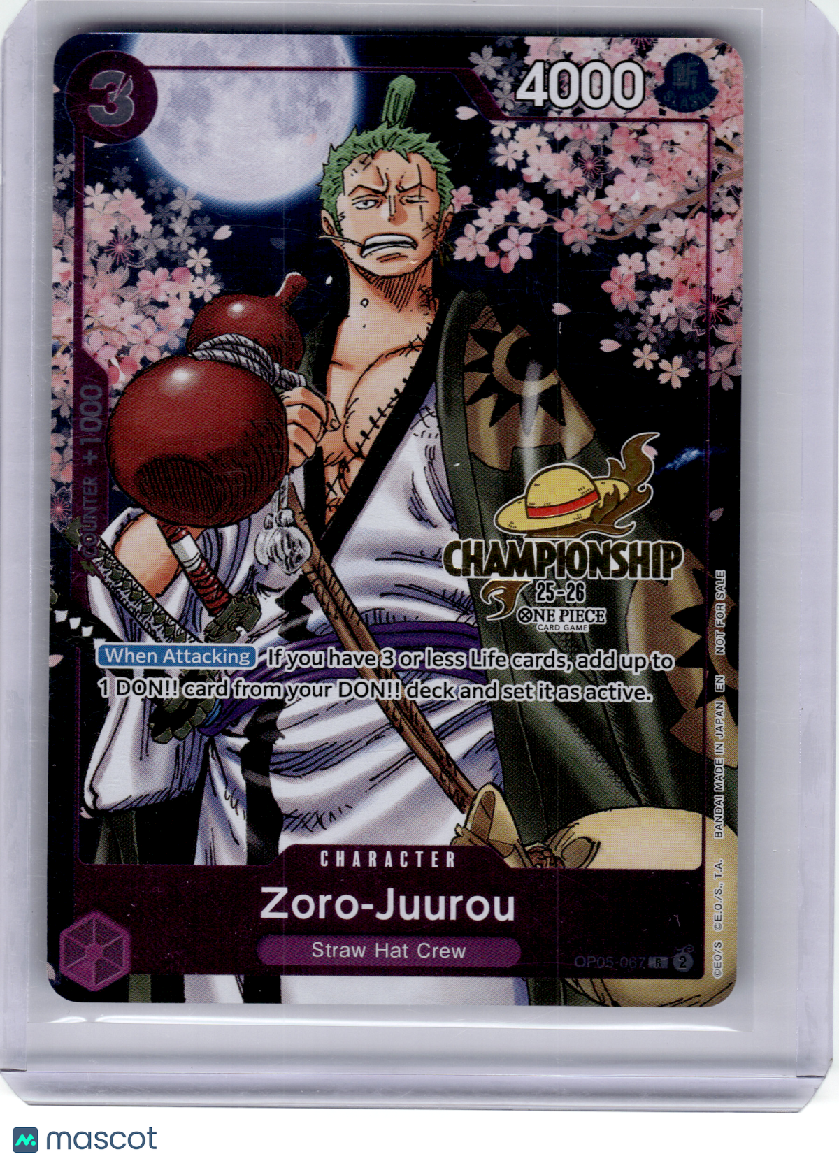 2026 One Piece Card Game—Zoro-Juurou #OP05-067 OP-PR—Promo Foil