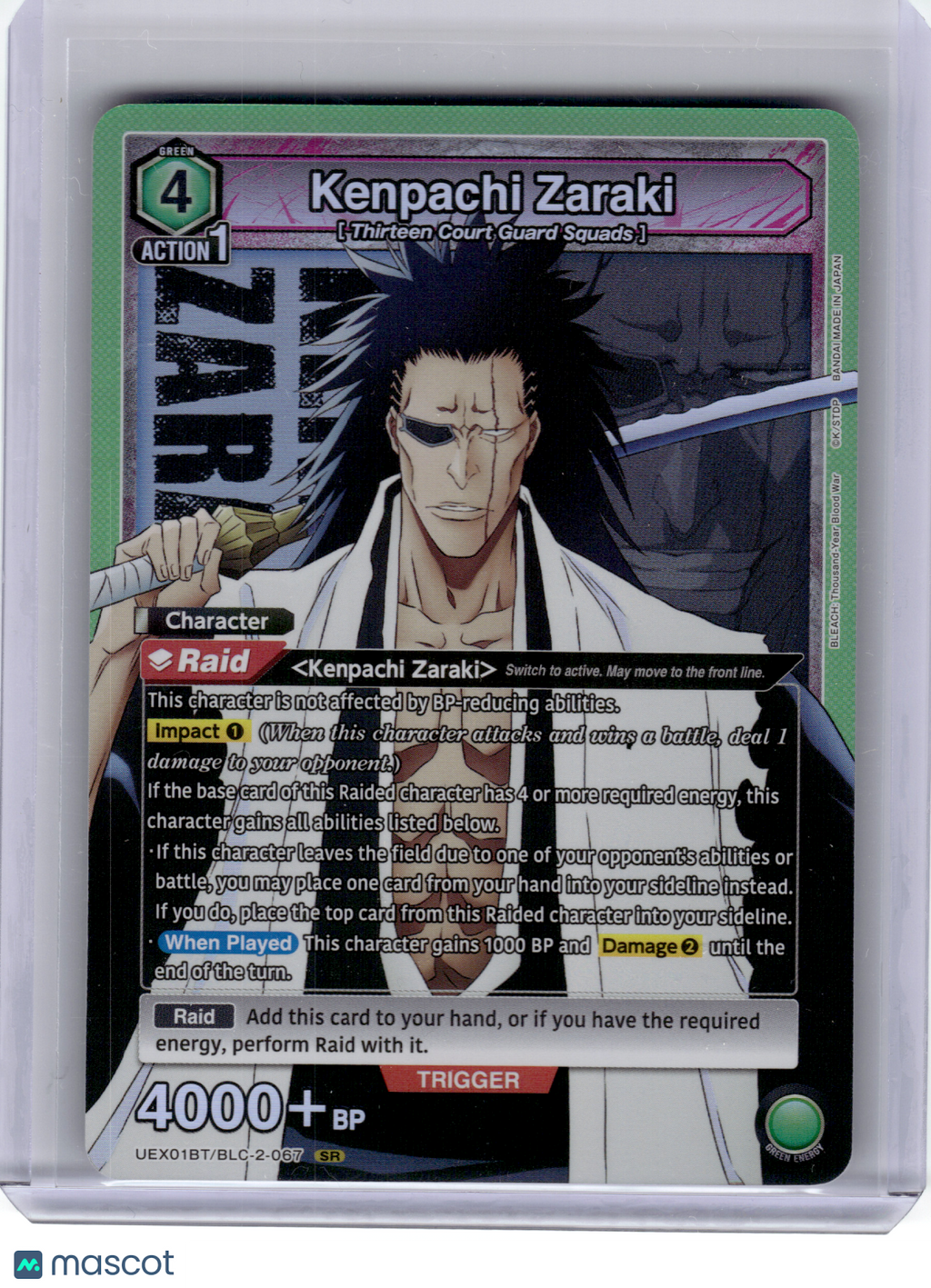 2025 Union Arena—Kenpachi Zaraki #BLC-2-067 UEX01BT—SR Foil