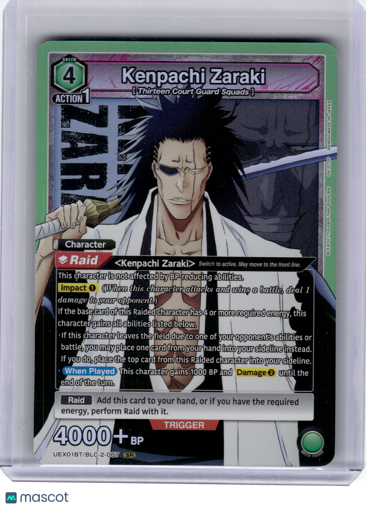 2025 Union Arena—Kenpachi Zaraki #BLC-2-067 UEX01BT—SR Foil