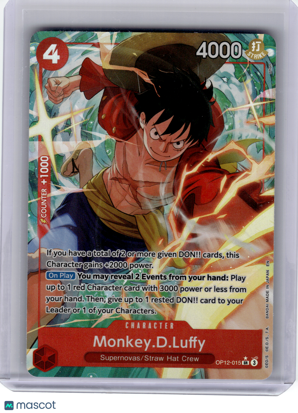 2025 OP Card Game—Monkey D. Luffy #OP12-015 Legacy of the Master—SR (Alt Art)