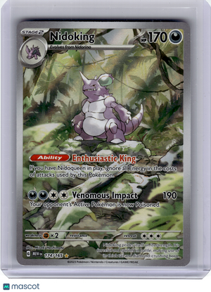2023 Pokemon—Nidoking #174 Scarlet & Violet 151—Illustration Rare Holo