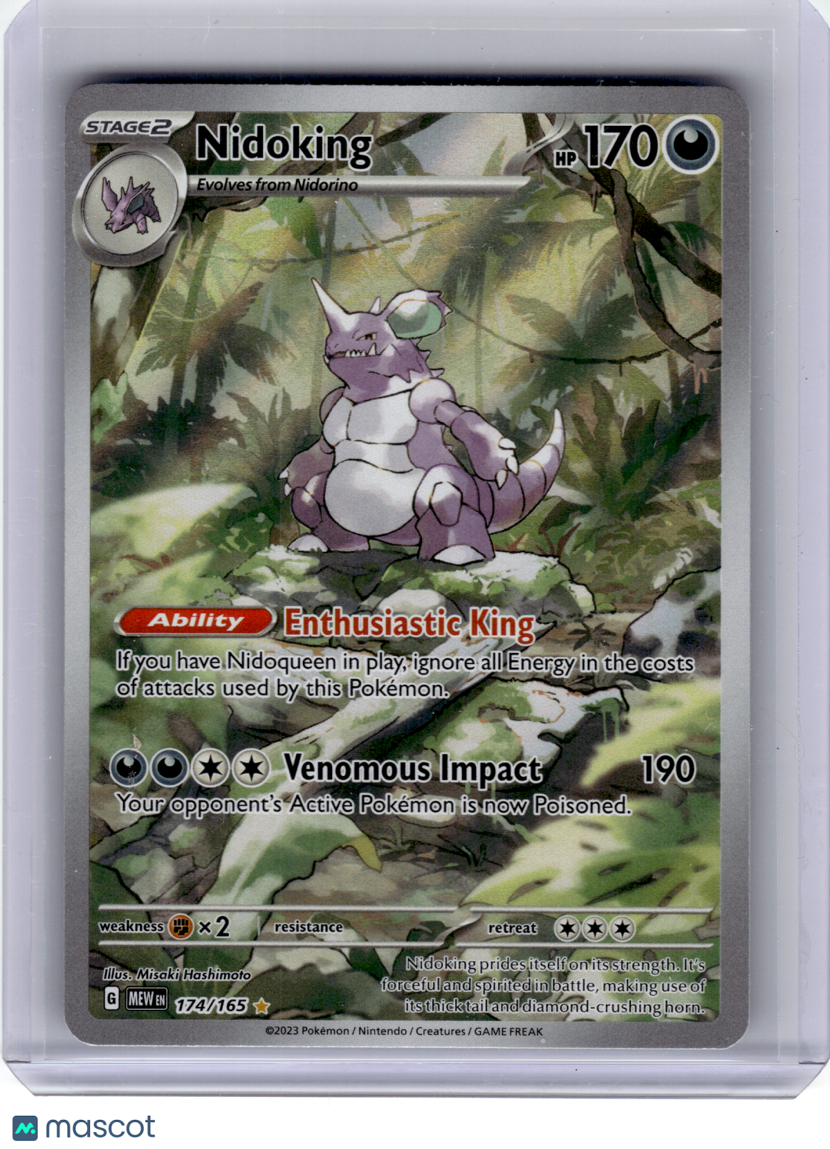2023 Pokemon—Nidoking #174 Scarlet & Violet 151—Illustration Rare Holo