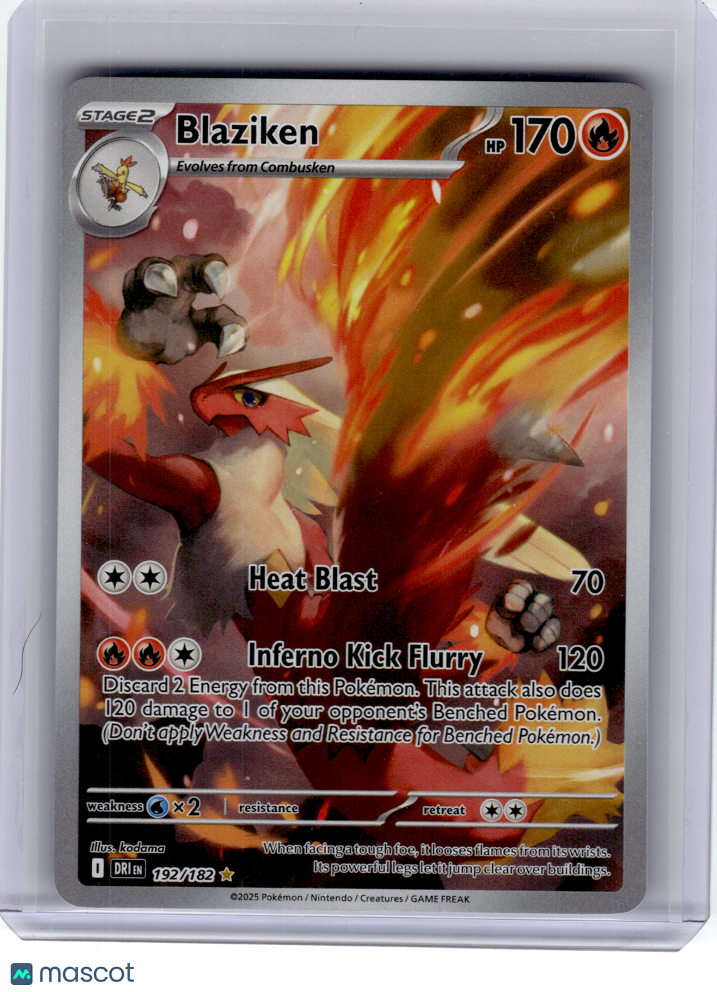 2025 Pokemon—Blaziken #192 Destined Rivals—Illustration Rare Holo