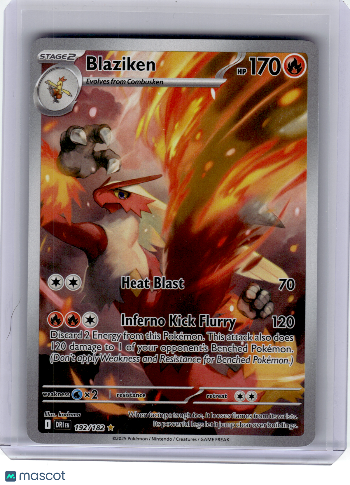 2025 Pokemon—Blaziken #192 Destined Rivals—Illustration Rare Holo