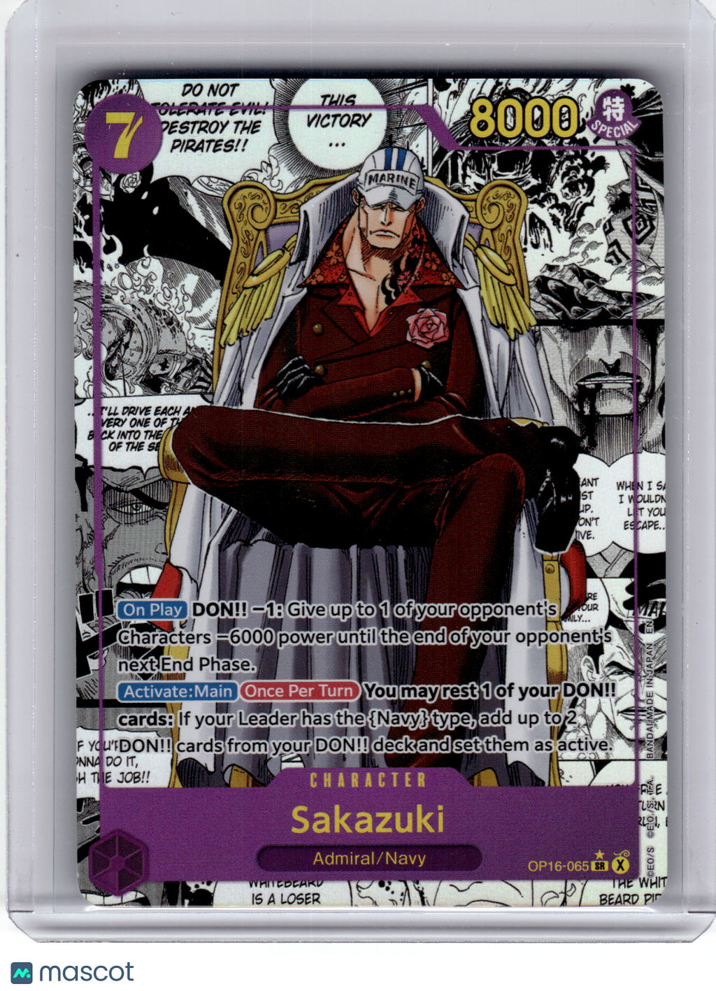 2026 One Piece Card Game—Sakazuki #OP16-065 The Time of Battle—SR Foil (Manga)