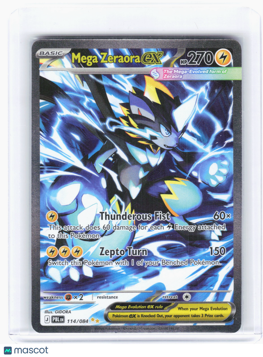2026 Pokemon—Mega Zeraora ex #114 Pitch Black—Special Illustration Rare Holo