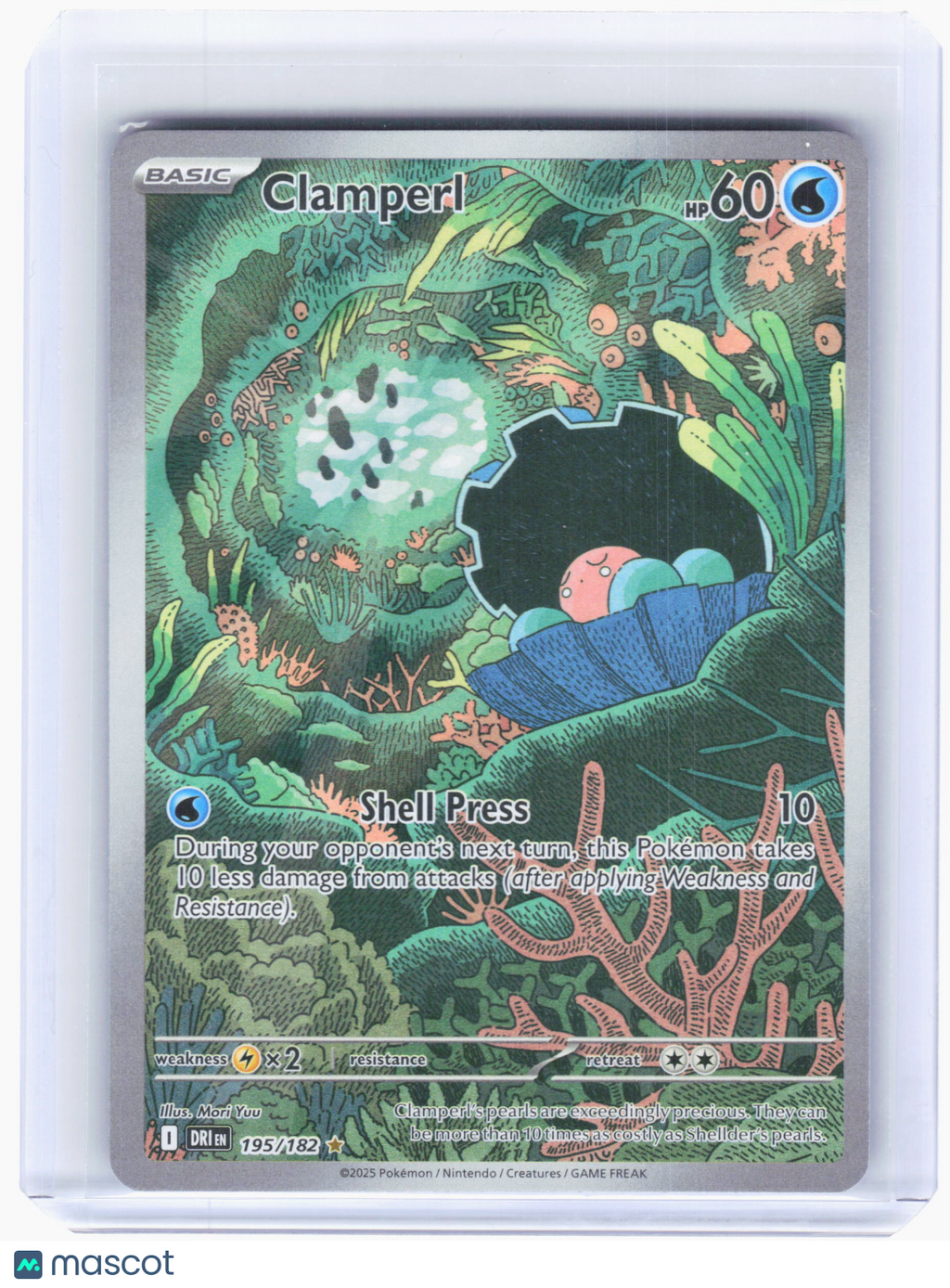 2025 Pokemon—Clamperl #195 Destined Rivals—Illustration Rare Holo