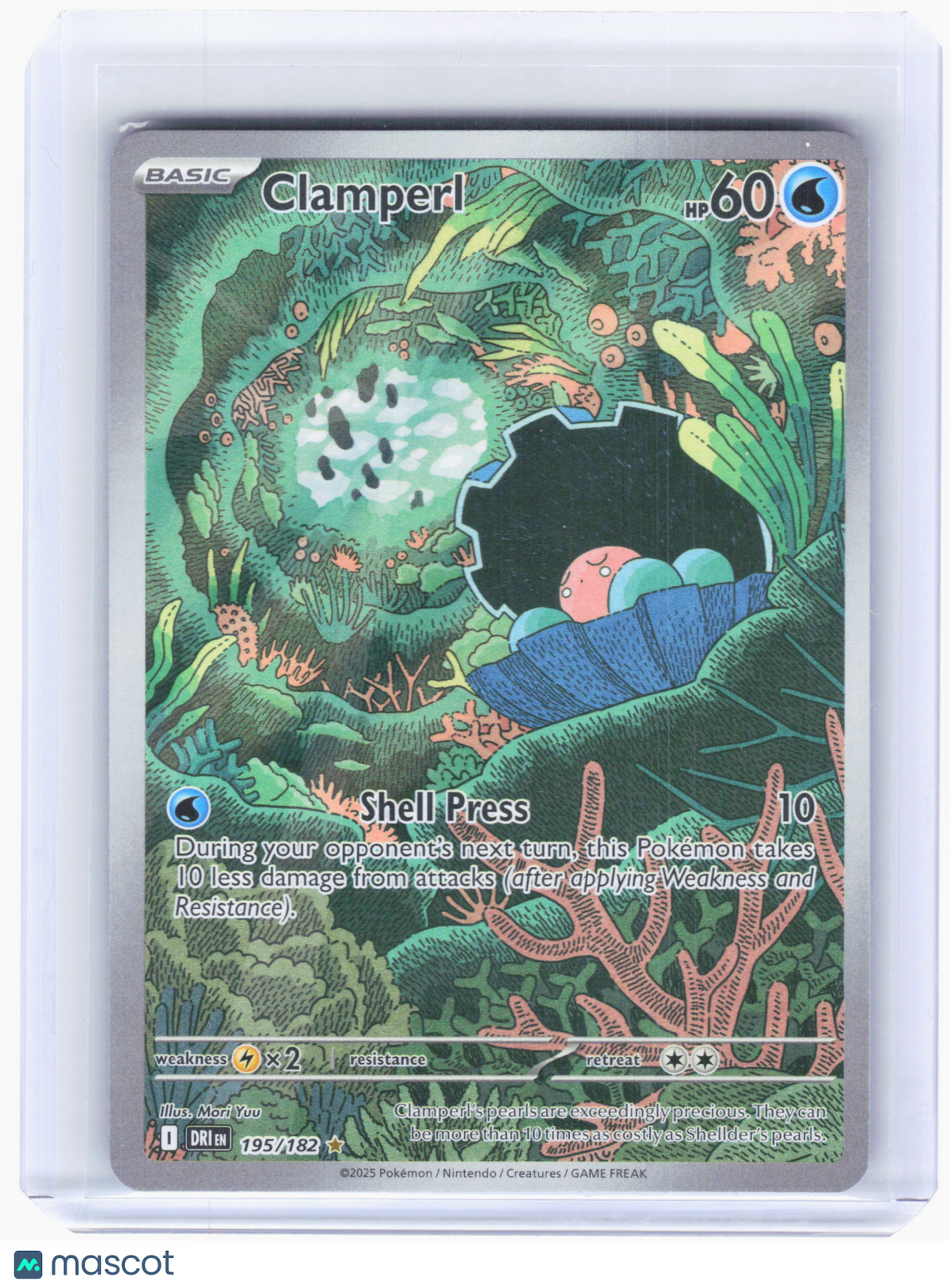 2025 Pokemon—Clamperl #195 Destined Rivals—Illustration Rare Holo