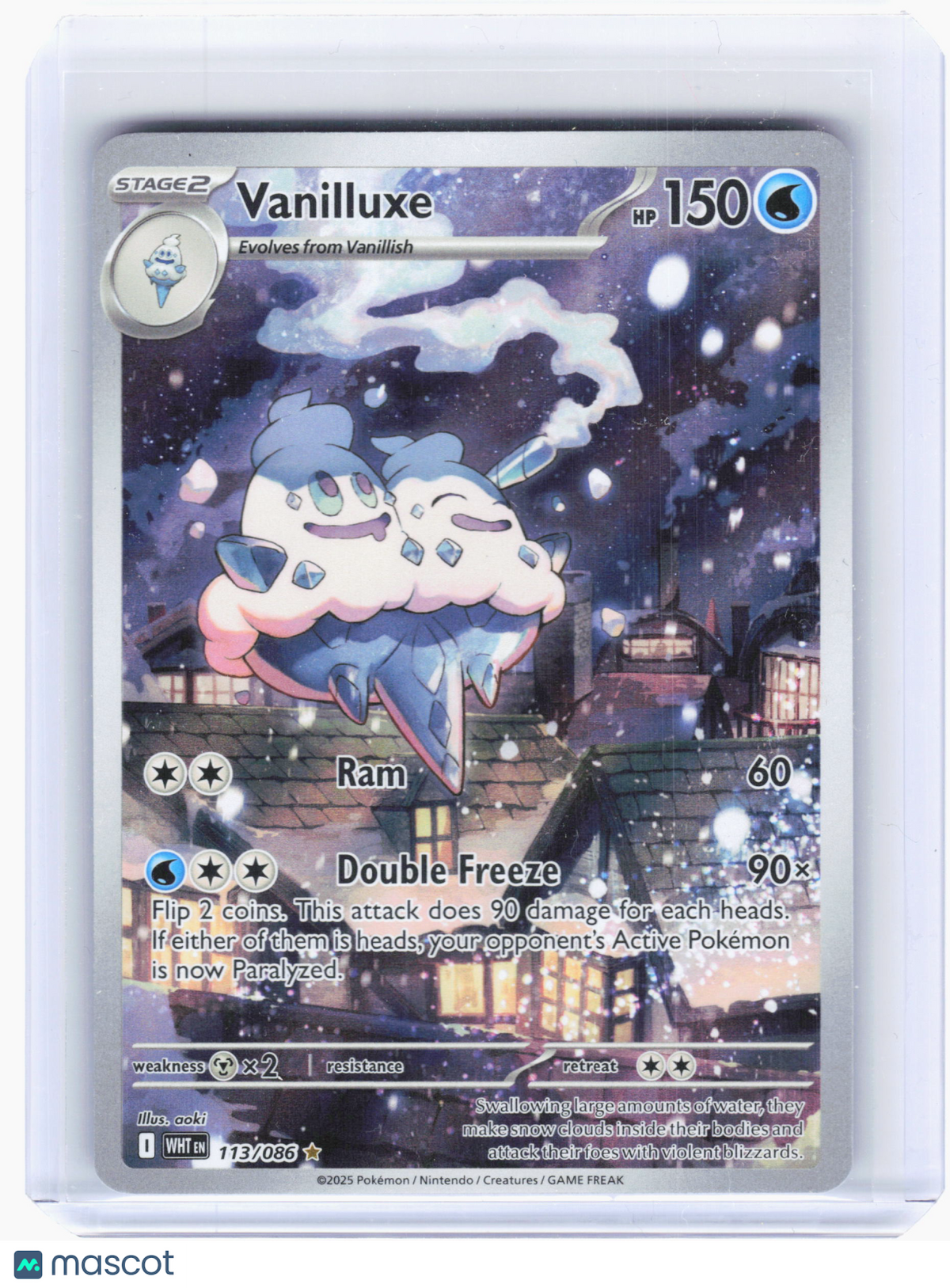 2025 Pokemon—Vanilluxe #113 White Flare—Illustration Rare Holo