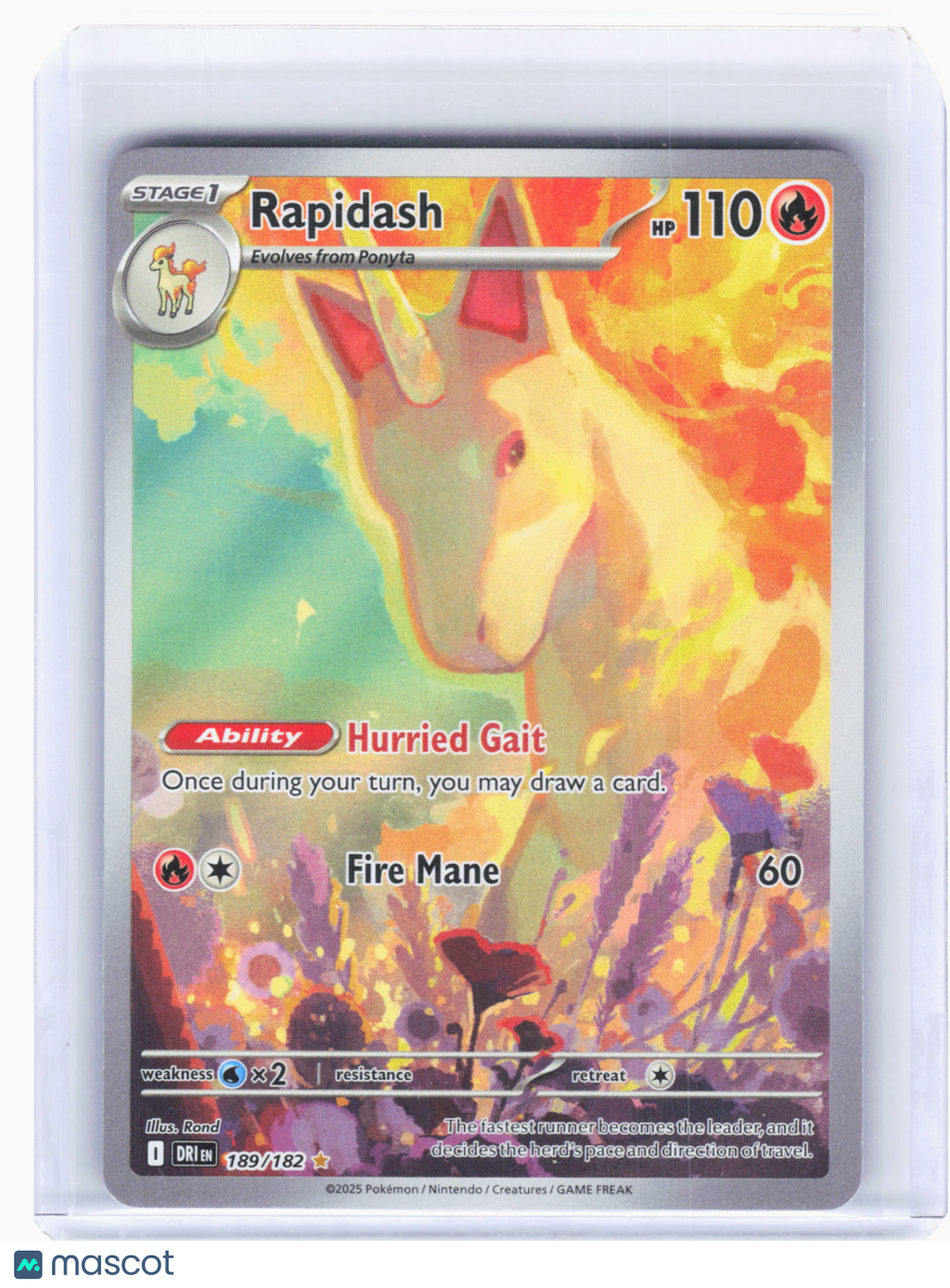 2025 Pokemon—Rapidash #189 Destined Rivals—Illustration Rare Holo