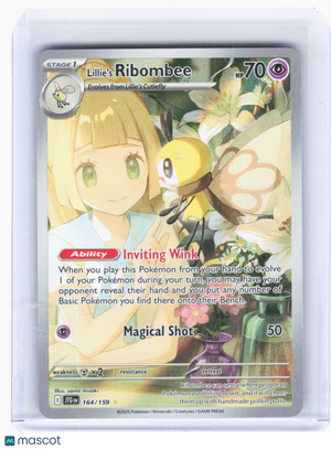 2025 Pokemon—Lillie's Ribombee #164 Journey Together—Illustration Rare Holo