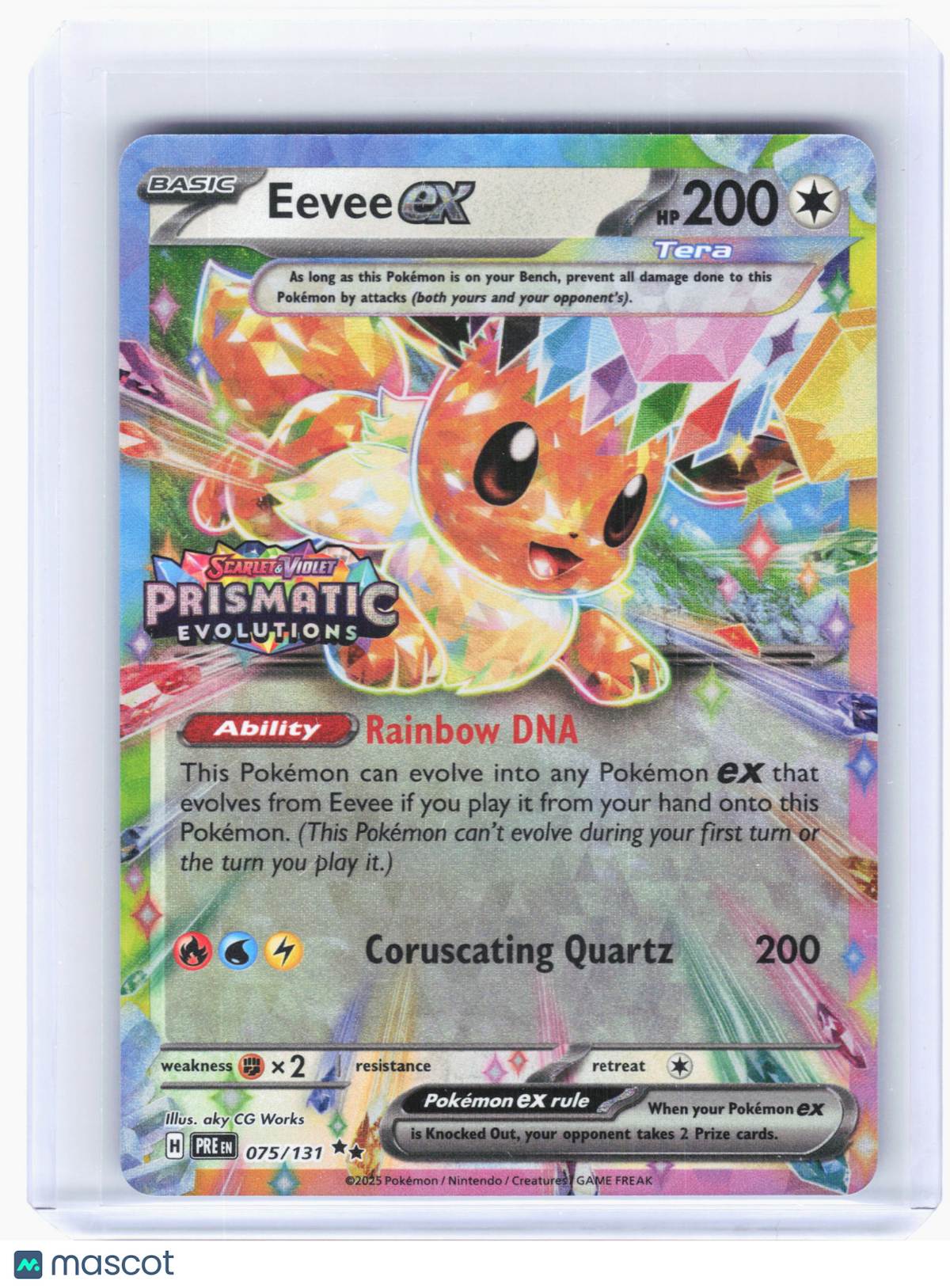 2025 Pokemon—Eevee ex #75 Prismatic Evolutions—Double Rare Holo (Stamped)
