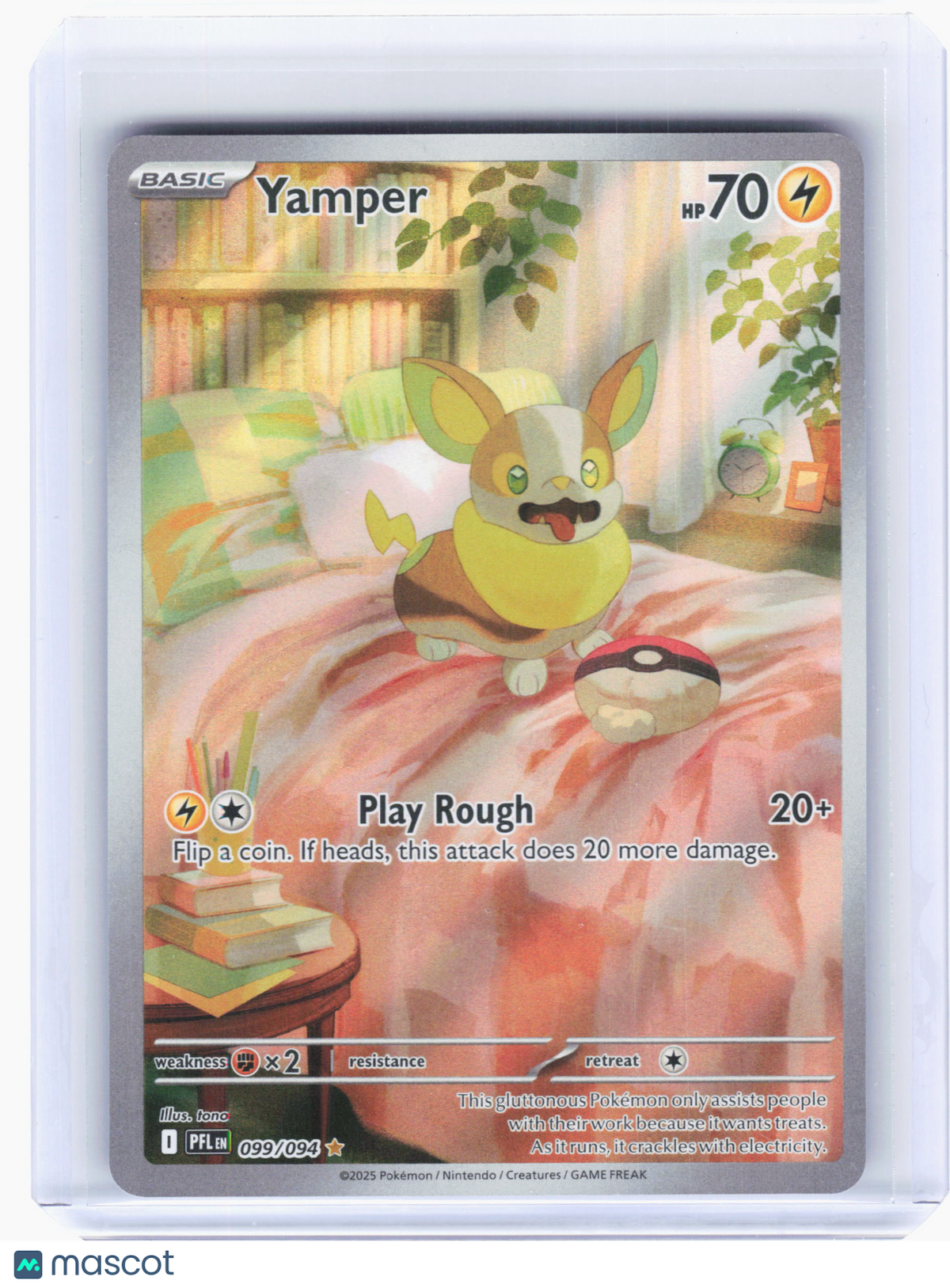 2025 Pokemon—Yamper #99 Phantasmal Flames—Illustration Rare Holo
