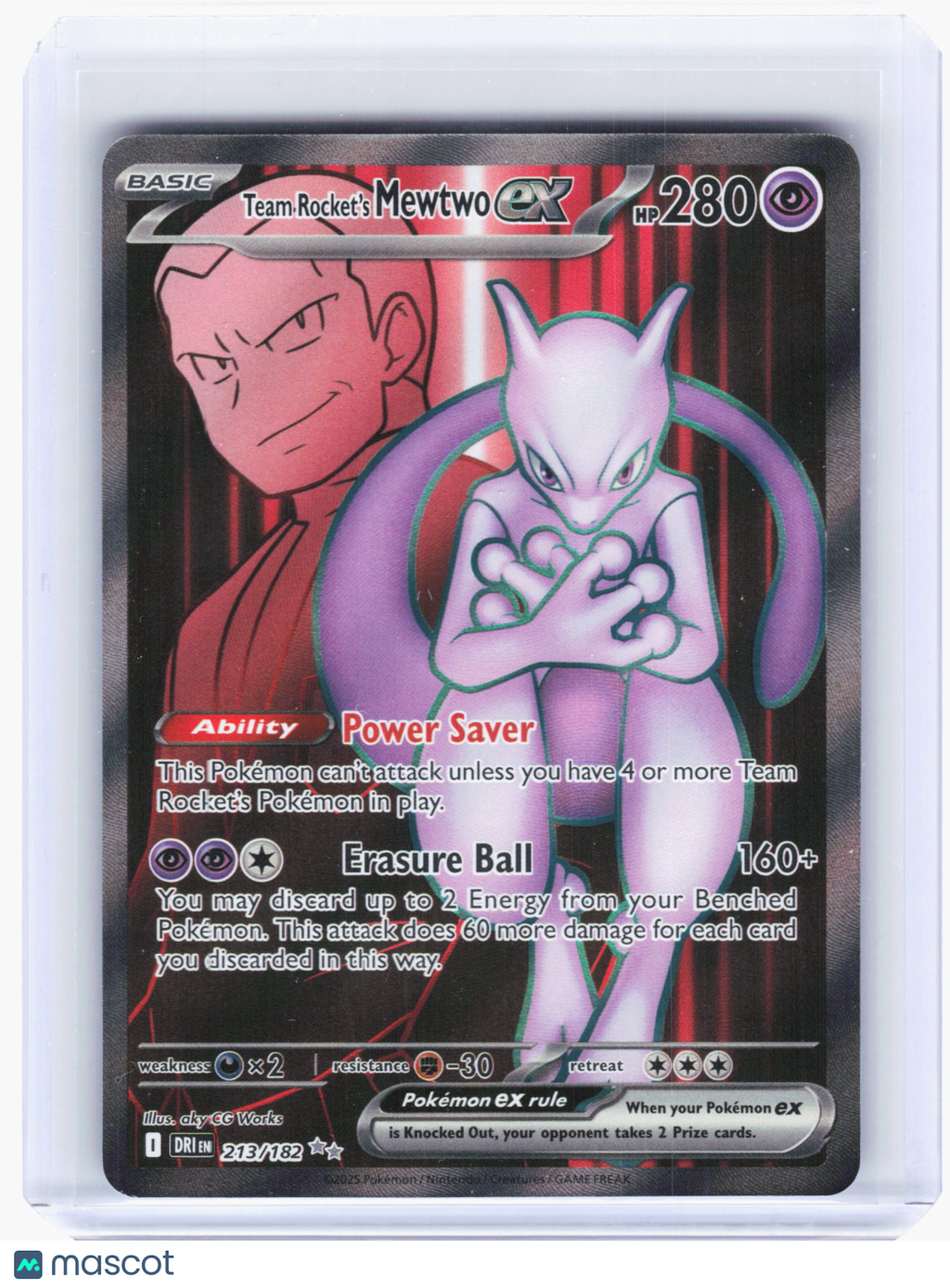 2025 Pokemon—Team Rocket's Mewtwo ex #213 Destined Rivals—Ultra Rare Holo