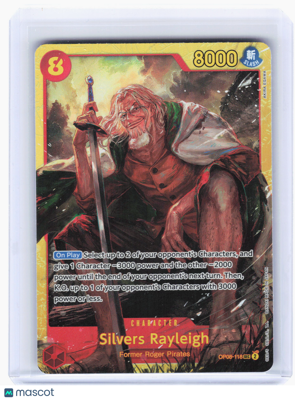 2024 One Piece Card Game—Silvers Rayleigh #OP08-118 Two Legends—Secret Rare Foil