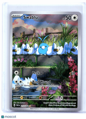 2023 Pokemon—Swablu #213/182 Paradox Rift—Illustration Rare Holo