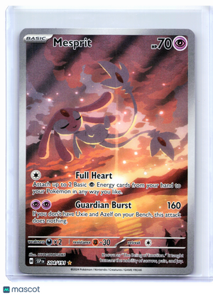 2024 Pokemon—Mesprit #204/191 Surging Sparks—Illustration Rare Holo