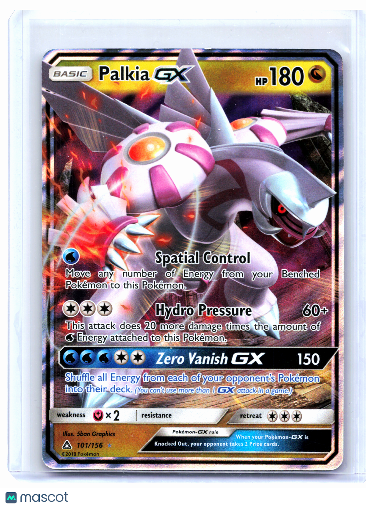 2018 Pokemon—Palkia GX #101/156 Ultra Prism—Ultra Rare Holo