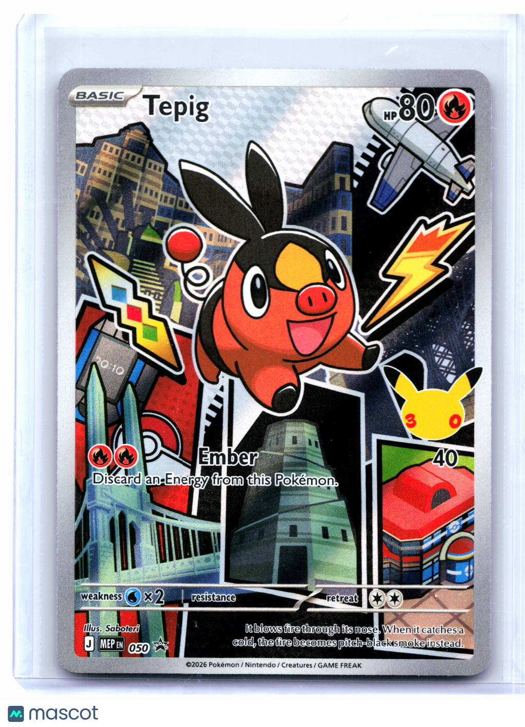 2026 Pokemon—Tepig #050 Mega Evolution Promo—Black Star Promo Holo