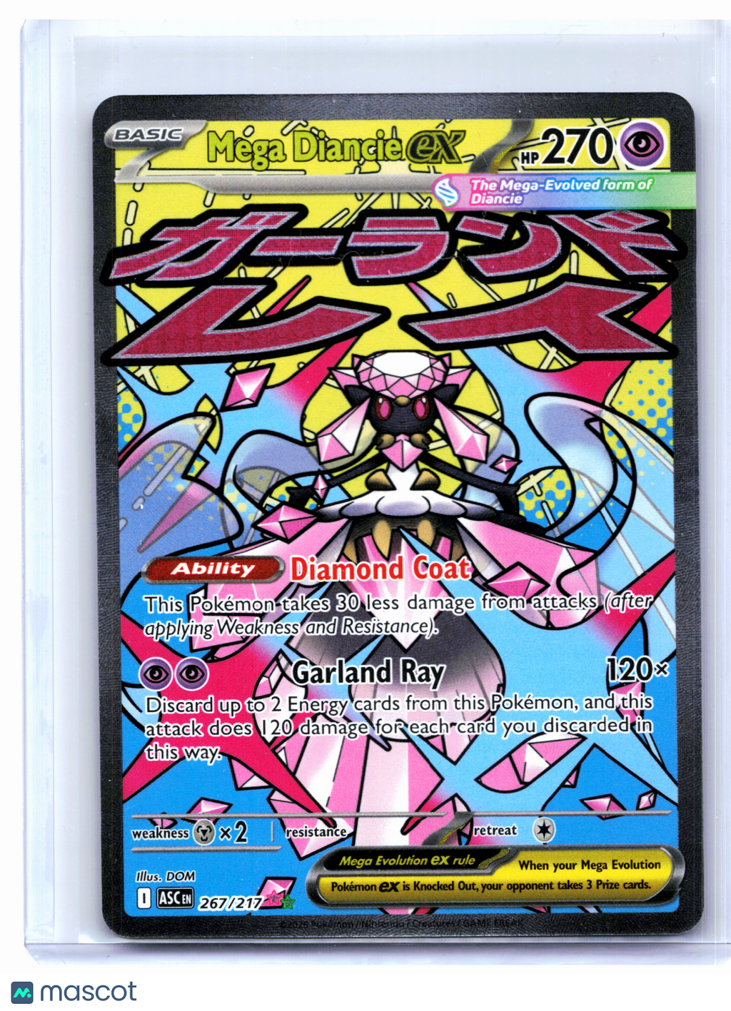 2026 Pokemon—Mega Diancie ex #267/217 Ascended Heroes—Mega Attack Rare Holo