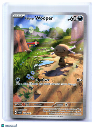 2025 Pokemon—Paldean Wooper #102/094 Phantasmal Flames—Illustration Rare Holo